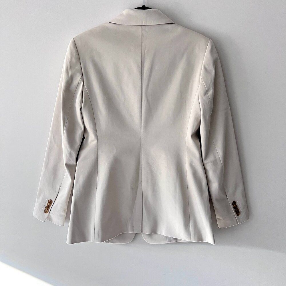 NWT Banana Republic Women's Stretch-Cotton Icon Blazer Cream 4 - Picture 6 of 11